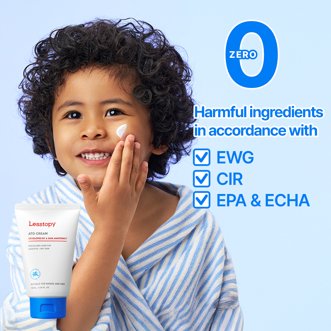 Lesstopy ATO Cream for Infants, Organic Sensitive Skin Moisturizer